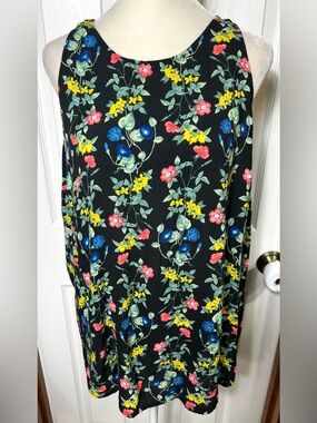 (NWOT) Old Navy Tank Top Sleeveless Blouse Floral Lightweight Multicolor Size XL